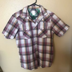 Patagonia short sleeve plaid organic cotton shirt